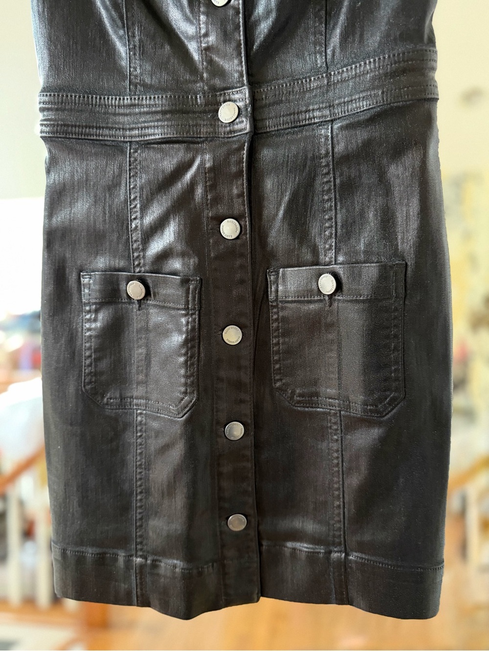 RAMY BROOK Katalina Metallic Denim Dress Black ~ NWT Size 25/XS - Retail $425 - Picture 4 of 10